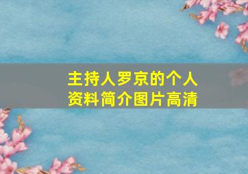 主持人罗京的个人资料简介图片高清