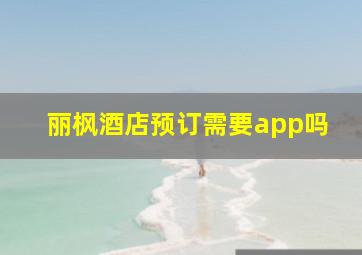 丽枫酒店预订需要app吗