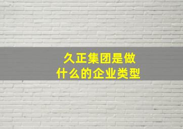 久正集团是做什么的企业类型