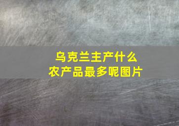 乌克兰主产什么农产品最多呢图片