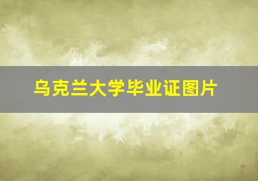 乌克兰大学毕业证图片