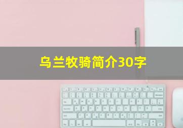 乌兰牧骑简介30字