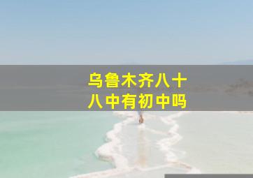 乌鲁木齐八十八中有初中吗