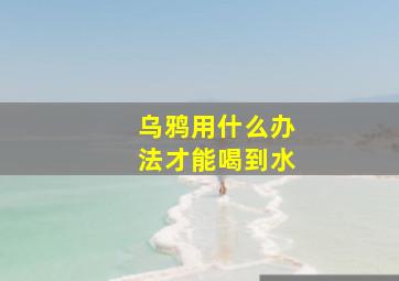 乌鸦用什么办法才能喝到水