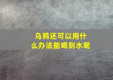 乌鸦还可以用什么办法能喝到水呢