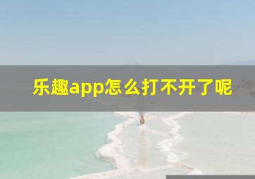 乐趣app怎么打不开了呢