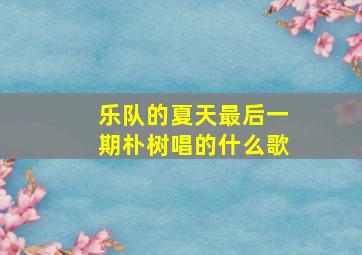 乐队的夏天最后一期朴树唱的什么歌