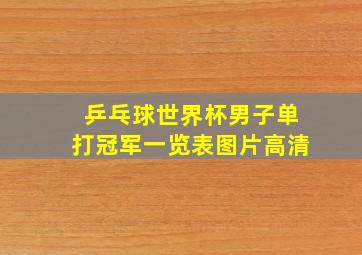 乒乓球世界杯男子单打冠军一览表图片高清