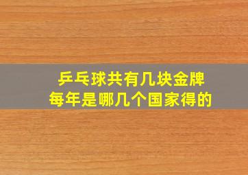 乒乓球共有几块金牌每年是哪几个国家得的