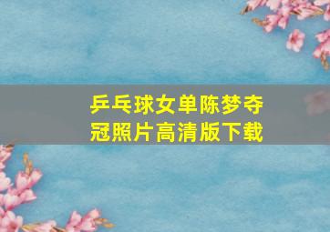 乒乓球女单陈梦夺冠照片高清版下载