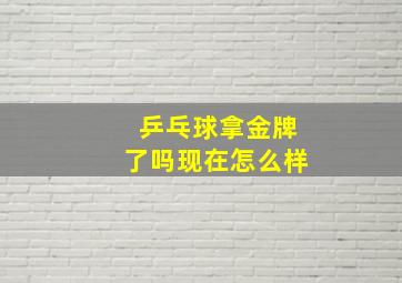 乒乓球拿金牌了吗现在怎么样