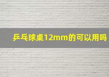 乒乓球桌12mm的可以用吗