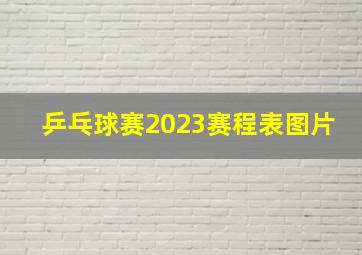 乒乓球赛2023赛程表图片