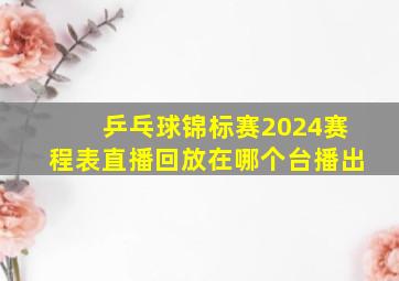 乒乓球锦标赛2024赛程表直播回放在哪个台播出