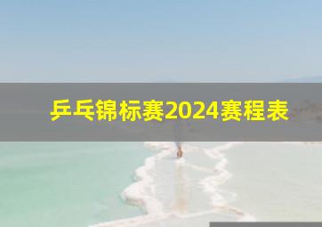 乒乓锦标赛2024赛程表