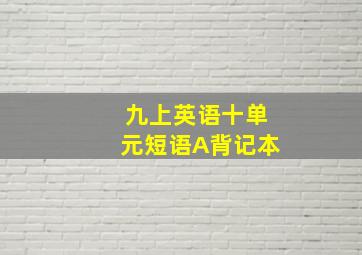 九上英语十单元短语A背记本