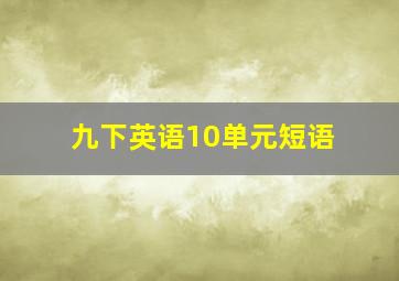 九下英语10单元短语