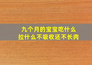 九个月的宝宝吃什么拉什么不吸收还不长肉