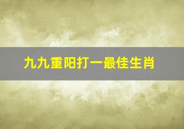 九九重阳打一最佳生肖