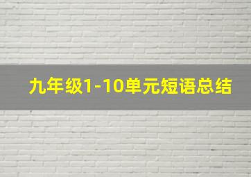 九年级1-10单元短语总结