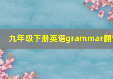 九年级下册英语grammar翻译