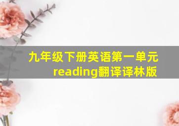 九年级下册英语第一单元reading翻译译林版