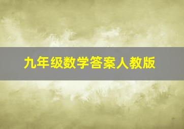 九年级数学答案人教版