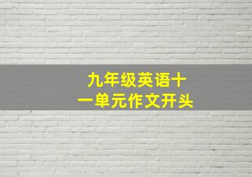 九年级英语十一单元作文开头