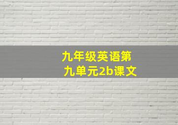 九年级英语第九单元2b课文