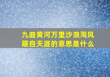 九曲黄河万里沙浪淘风簸自天涯的意思是什么