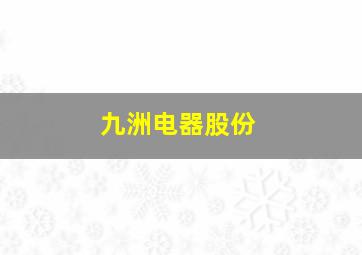 九洲电器股份