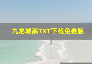 九龙城寨TXT下载免费版