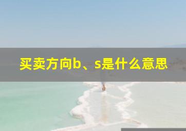 买卖方向b、s是什么意思