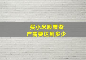 买小米股票资产需要达到多少