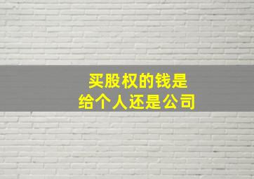 买股权的钱是给个人还是公司