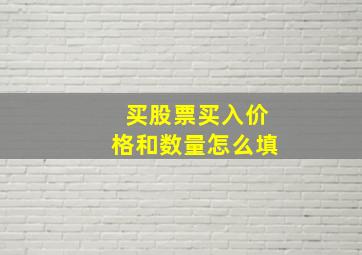 买股票买入价格和数量怎么填