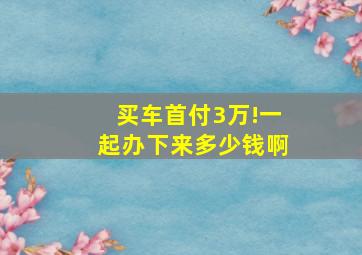 买车首付3万!一起办下来多少钱啊