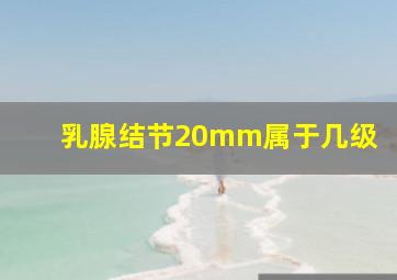 乳腺结节20mm属于几级