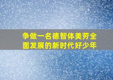 争做一名德智体美劳全面发展的新时代好少年