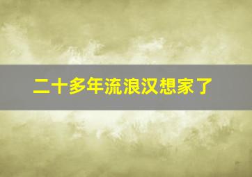 二十多年流浪汉想家了