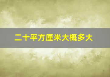 二十平方厘米大概多大