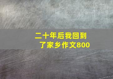 二十年后我回到了家乡作文800