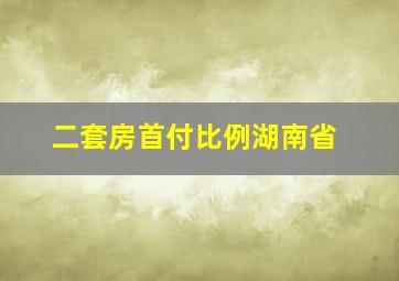 二套房首付比例湖南省