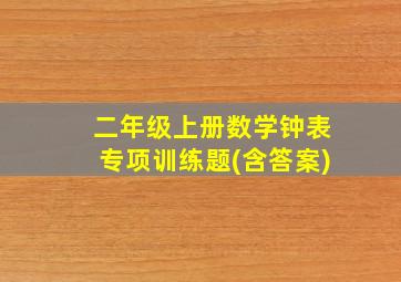 二年级上册数学钟表专项训练题(含答案)