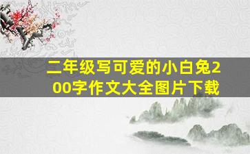 二年级写可爱的小白兔200字作文大全图片下载