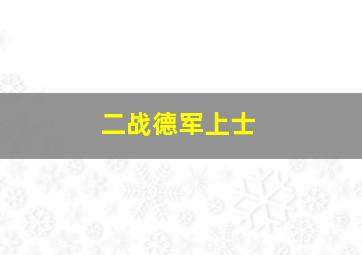 二战德军上士