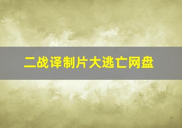 二战译制片大逃亡网盘