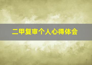 二甲复审个人心得体会