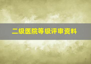 二级医院等级评审资料