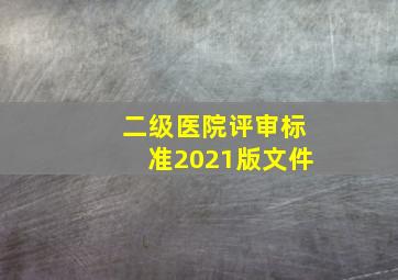 二级医院评审标准2021版文件